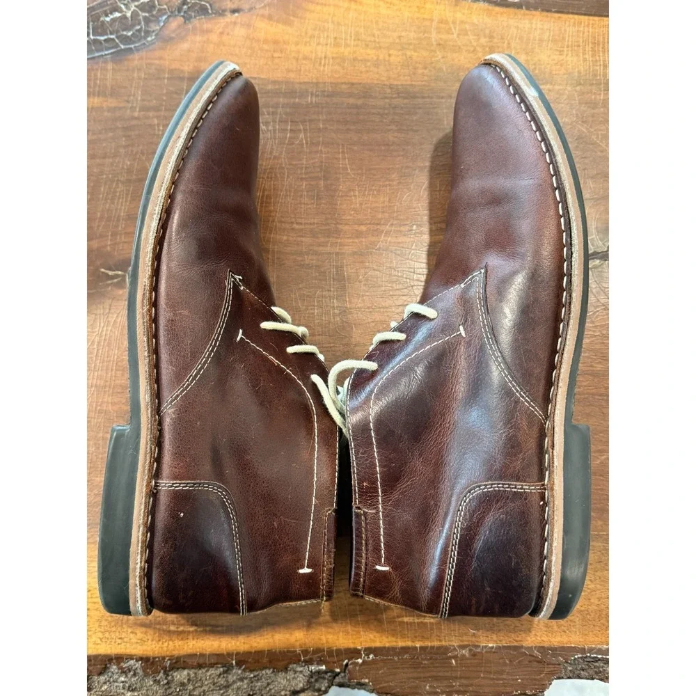 Steve Madden Men's Brown Leather‎ Chukka Boots Size 13 Lace Up Casual
